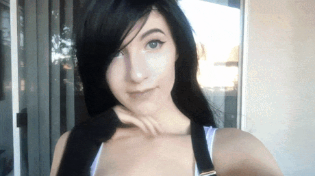 Gif - Ebony-haired Flashing Tits