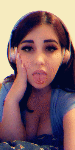 Gif - Buxomy Ebony-haired Ahegao