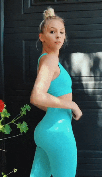 Gif - Jordyn Jones Phat Ass Milky Girl Demonstrates Molten Figure In Stretched Pants